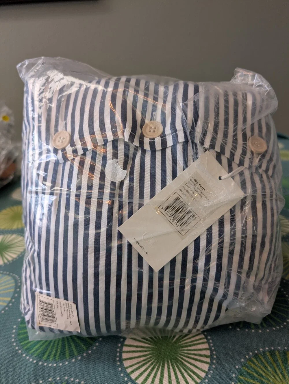 Cozy Earth Bamboo Duvet Cover Classic Stripe In Pacific Blue NWT